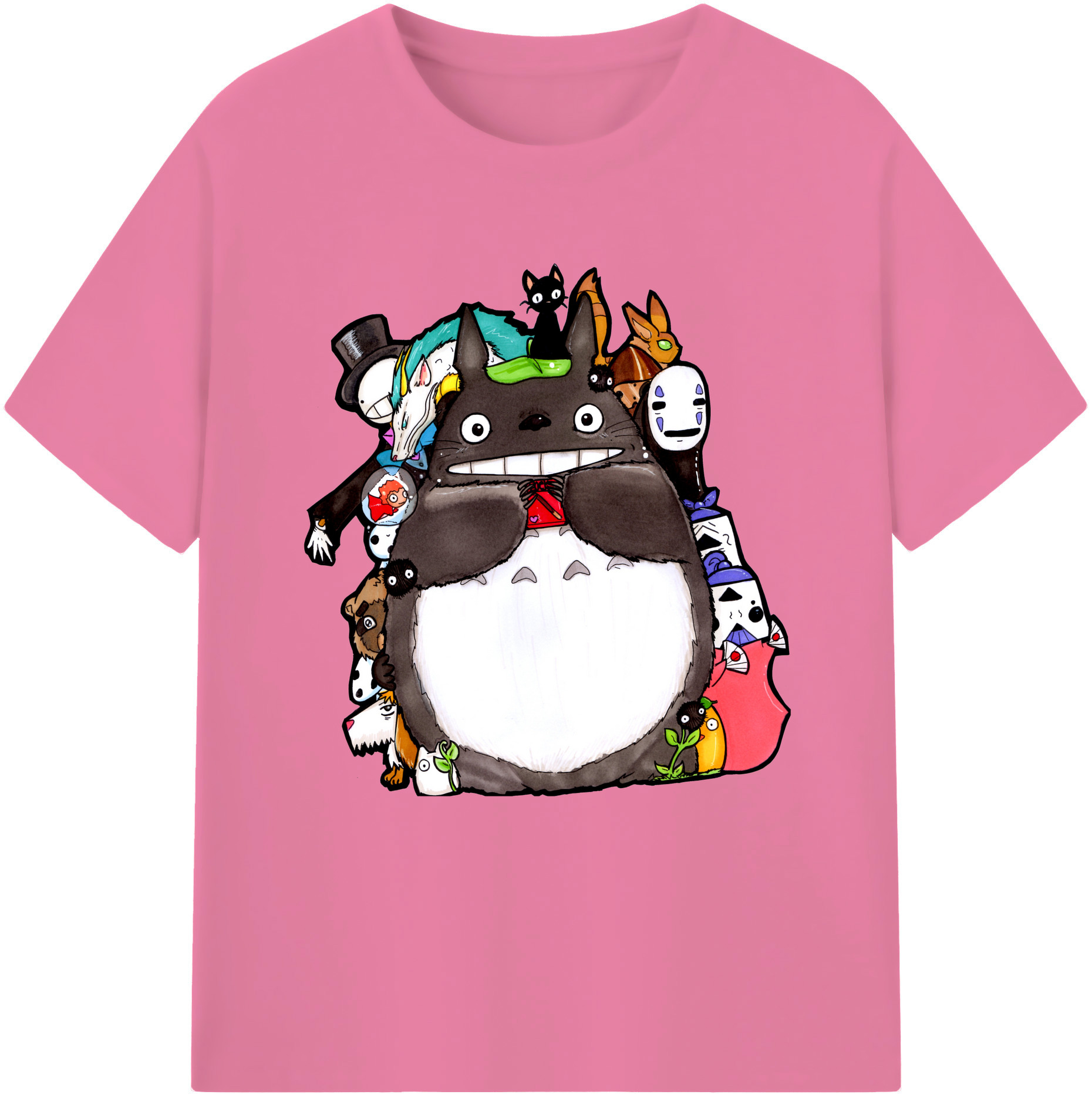 （画像用） となりのトトロ 草壁メイ 草壁サツキ My Neighbor Totoro Satsuki Kusakabe Mei Kusakabe 綿100％半袖Tシャツ（フロントプリント）